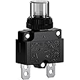 DIYhz 5Amp Circuit Breakers Thermal Overload Switch Protector 88 Series Manual Push Button Reset with Quick Connect Terminals and Waterproof Button Cap 32VDC or 125/250VAC
