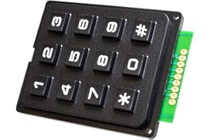 CANADUINO® 3x4 Array Matrix Keypad, Hard Keys, Black