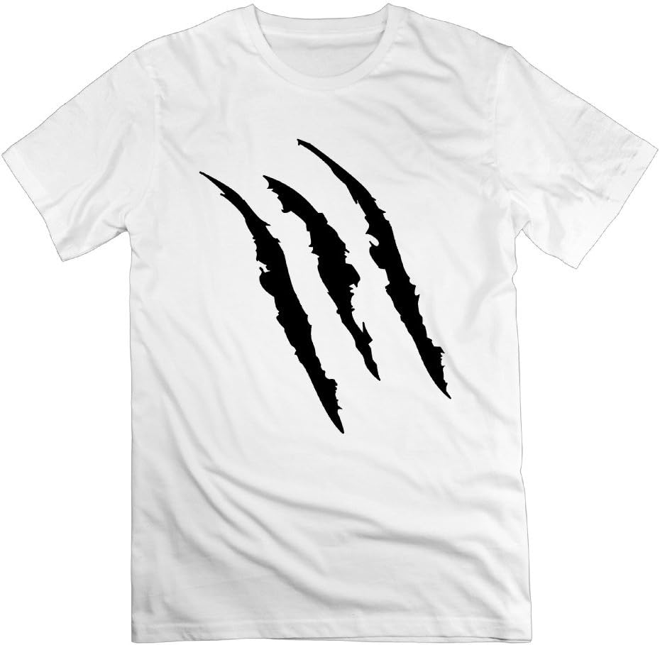 Chocy Men's Superheroes Wolverine 3 Claw Marks Fashion Tshirt White