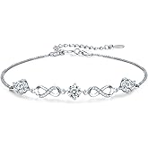 Moissanite Bracelet, 1.5CT Infinity Love Lab Created Diamond Bracelet, 18K Gold Plated Sterling Silver Bracelets for Women, Jewellery Gift for Women Mom Her, GRA Certified