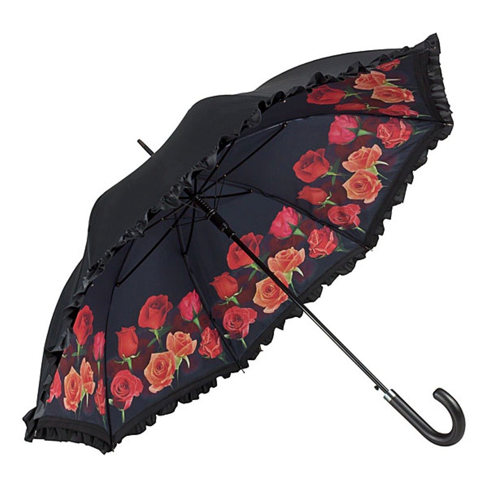 VON LILIENFELD Automatic Umbrella Floral Motif Women Bouquet of Roses Double Layer
