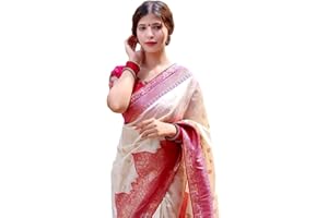 MAHEK Banarasi kanjivaram Sarees for Women's Indian Saree Fancy Wedding saree Party Wear sari & Blouse Piece.