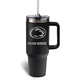 The Memory Company Officially Licensed NCAA 40oz Game Day Tumbler – Stainless Steel, Double-Wall Insulated Travel Mug with Handle, Straw & Laser-Engraved Team Logo