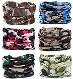 Kingree 9PCS&6PCS Outdoor Magic Scarf, High Elastic Womens and Mens Headbands with UV Resistance, Headscarves, Headwear, Mask