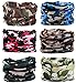 KINGREE 6PCS Outdoor Magic Scarf, Elastic Headbands, Headscarves, Headwear, Mask (Land Camo)