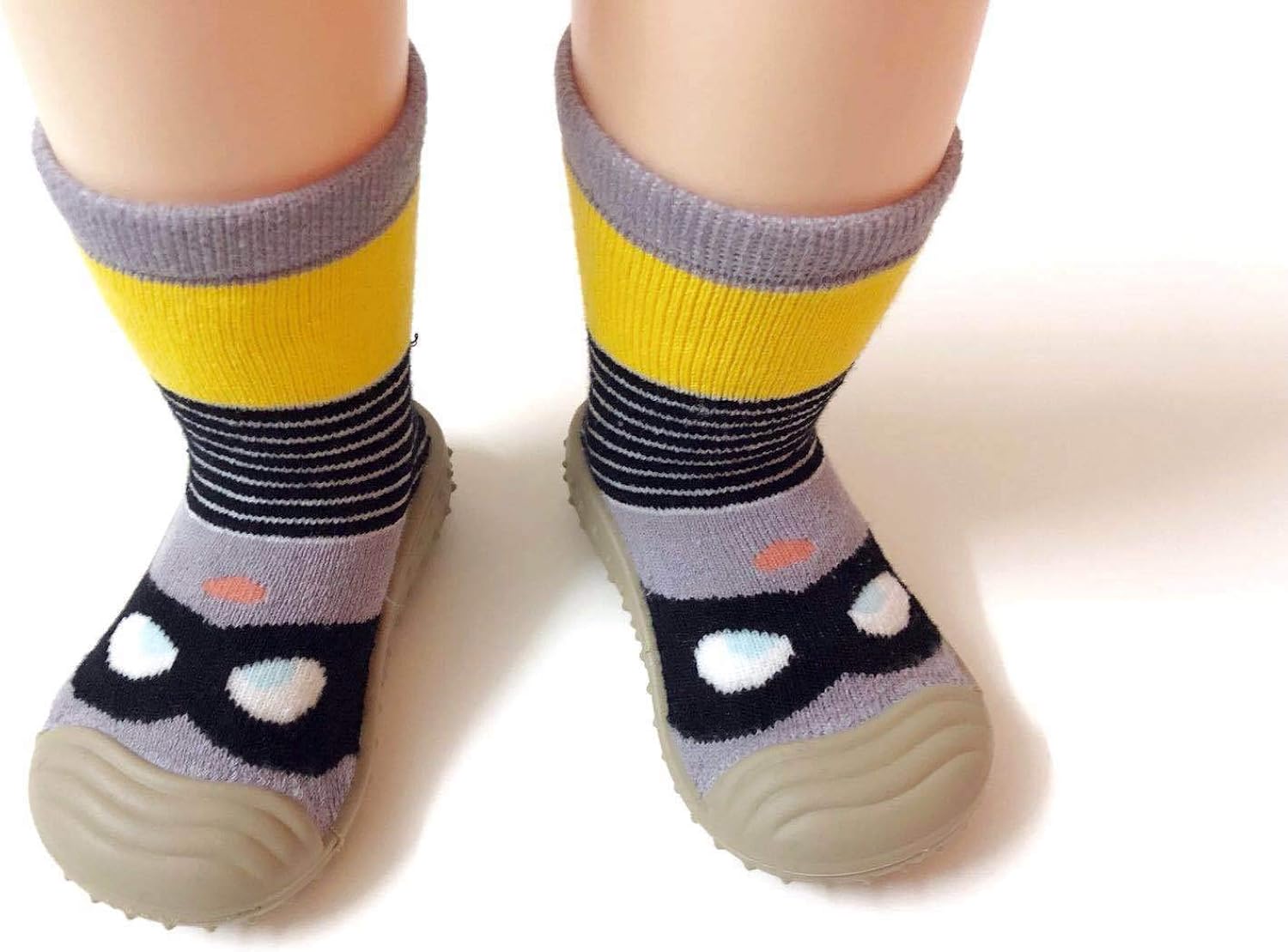 HOWELL Baby Toddler Sock Shoes Infant Soft Rubber Sole Shoes Breathable Cotton First Walking Shoes Anti-Slip for Kids Baby Girls Boys
