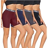 wirarpa Women's Underwear Modal Boxer Briefs Anti Chafing Boyshorts Panties with Crotch 4 Pack