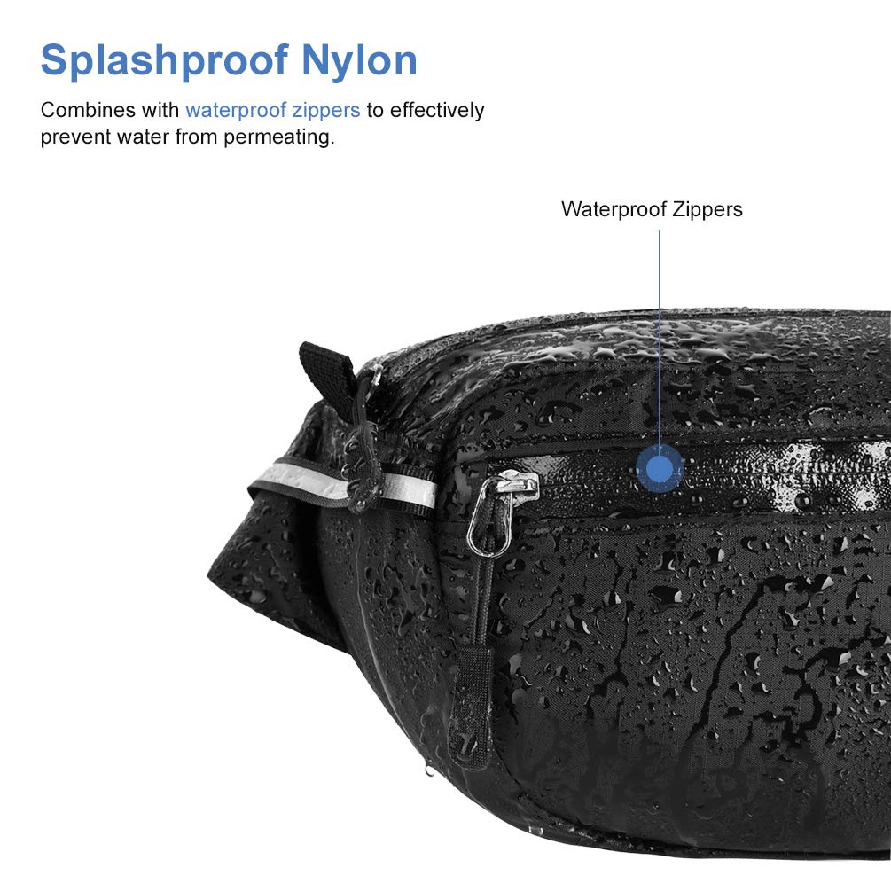 VBIGER Waist Pack Bag Fanny Pack for Men Women,Foldable Hip Bum Bag Waterproof Belt Bags with Large Capacity Adjustable Strap Earphone Hole