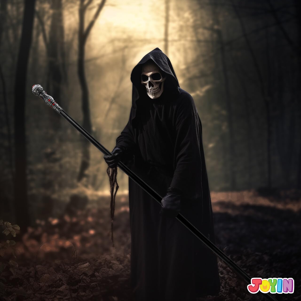 Spooktacular Creations Halloween Costume Walking Cane, Silver Elegant Vintage Staff Prop Stick for Halloween Pretend and Play Cane Costume Accessories, Vampire Dress Up Parties for Adults and Kids