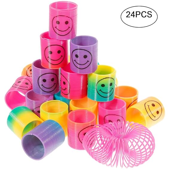Goldge 24PCS Springs Magic Rainbow Lächeln Regenbogenkreis Regenbogen Strolche,Puzzle Lernspielzeug, Mitgebsel, Kindergeburts