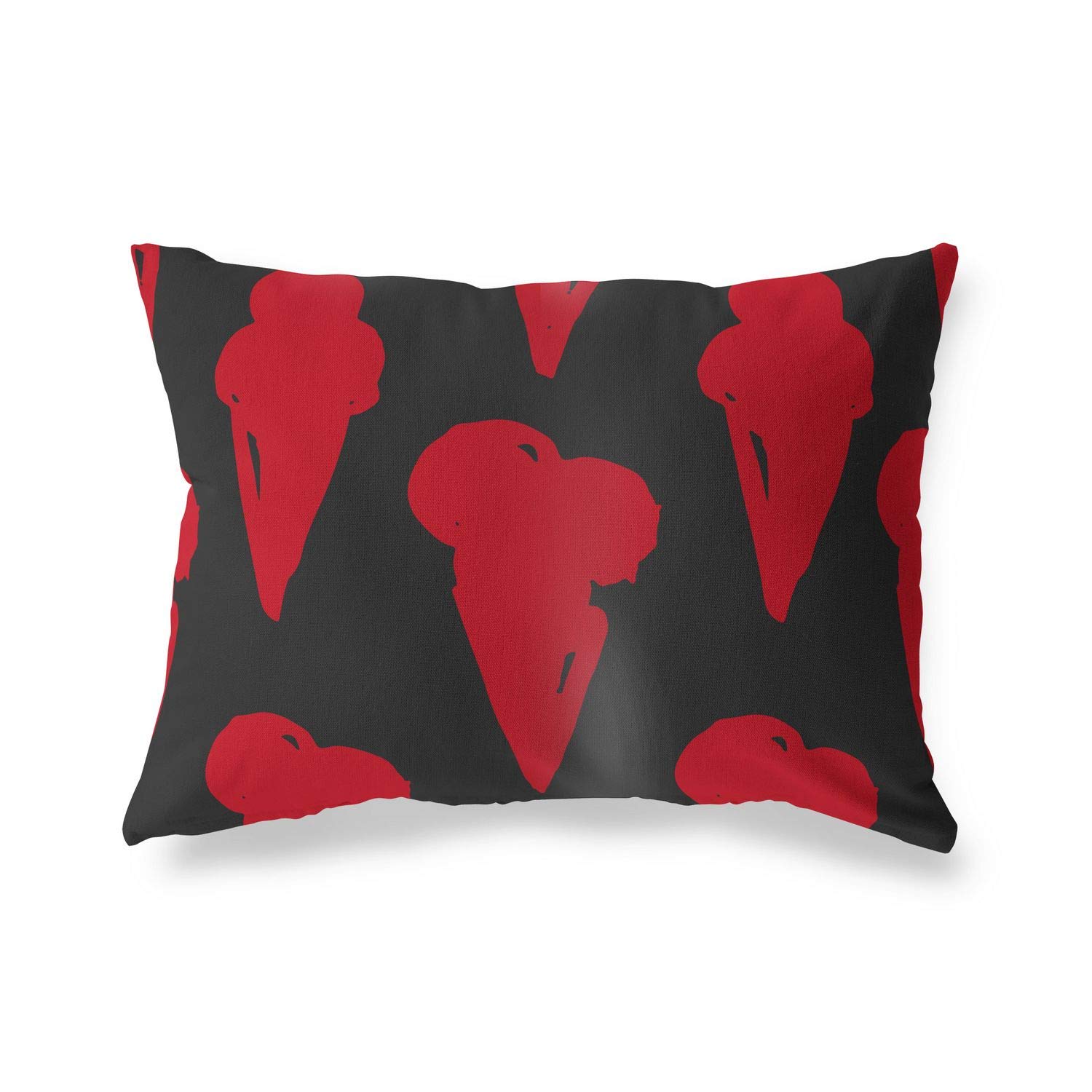 BonaMaison Decorative Cushion Cover, Red Black Throw Pillow Covers, Home Decorative Pillowcases for Livingroom, Sofa, Bedroom, Size: 45X60 Cm - Designed and Manufactured in Turkey