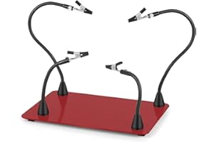 NEWACALOX Helping Hands Soldering, Big Size Magnetic Third hand Station with 4 Soldering Magnetic Arms and Waterproof Steel Weighted Base for Electronics PCB Crafts Repair (N-4AR-RD2)