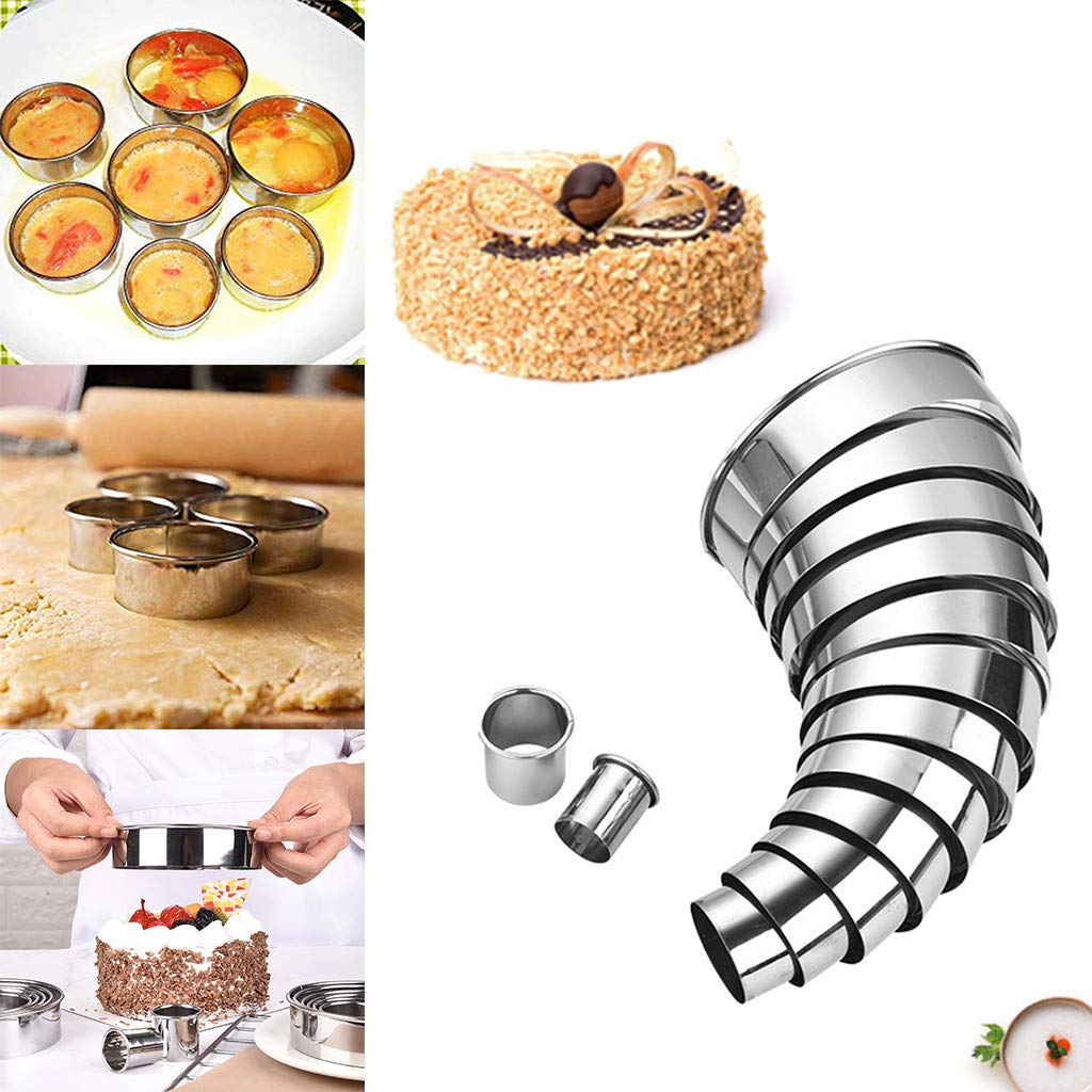 ❤Ywoow❤ ???? Set of Stainless Steel Biscuit molds 14PC Stainless Steel Dumpling Mold Round Biscuit