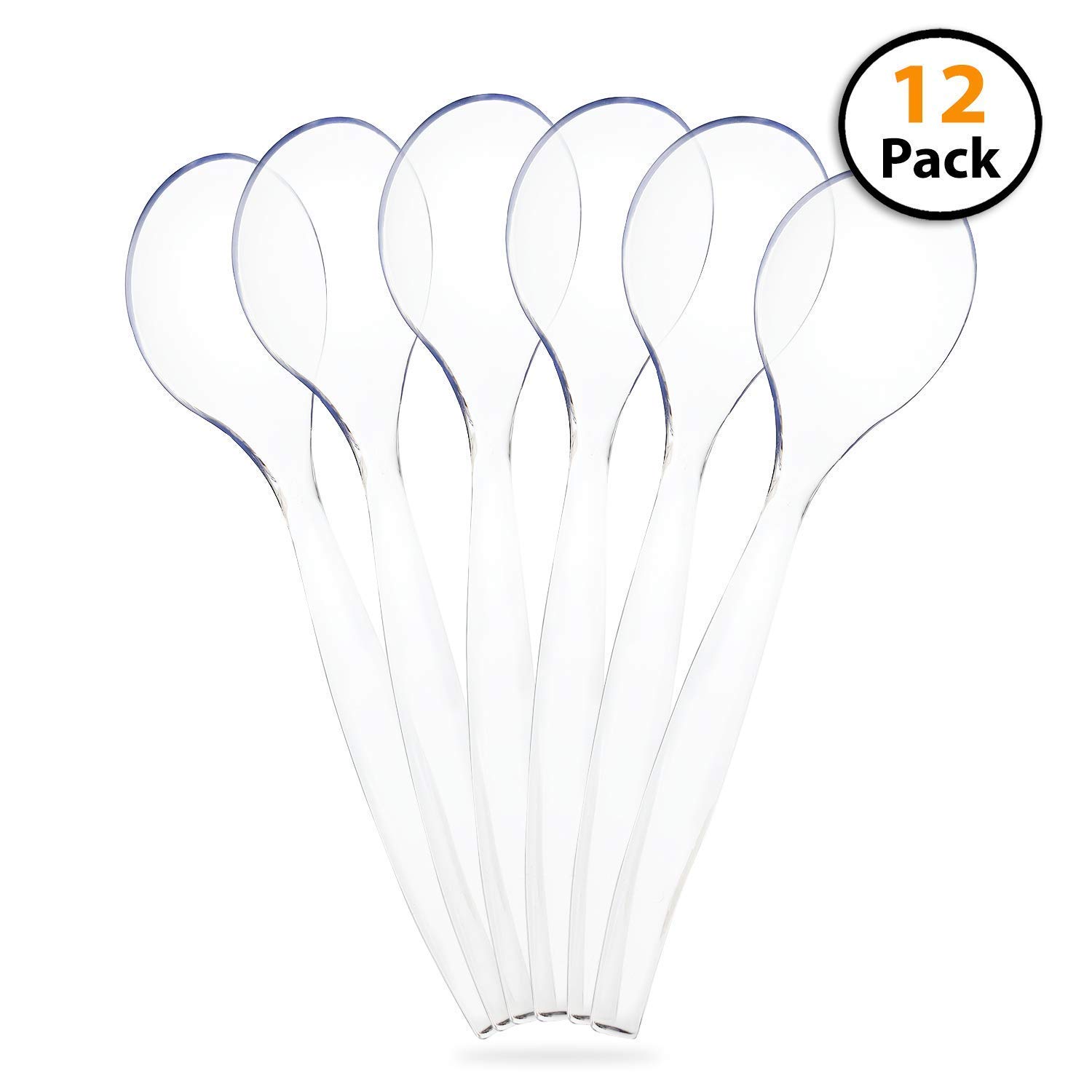 Set of 12 Disposable Serving Spoons, Heavy Duty, Large 10 inch