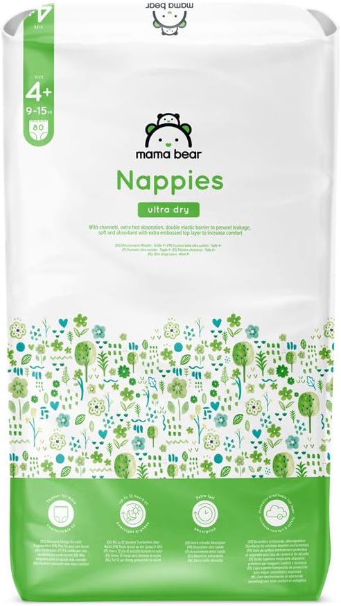By Amazon Ultra Dry Nappies - Size 4+ (9-15 kg)- With Channels- 160 Units (2 packs x 80) (Previously a Mama Bear Brand, Same Product) - Image 3