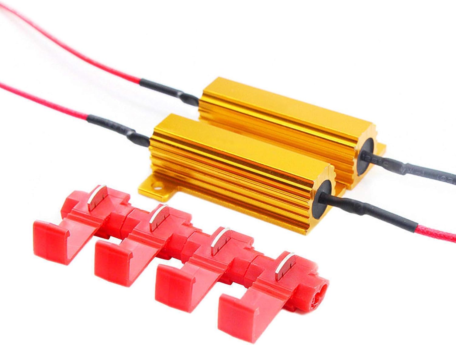 SOCAL-LED 2pcs LED Load Resistors 50W 8 ohm LED Bulbs Turn Signal Error/Blinker/Hyper Flashing…, White