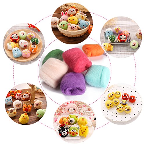 URlighting Needle Felting Beginner Kit (36 Colors) - Felting Wool Tools Wool Fibre Yarn Roving Starter Set for Hand Spinning DIY Arts Crafts Projects - Thumbnail 6