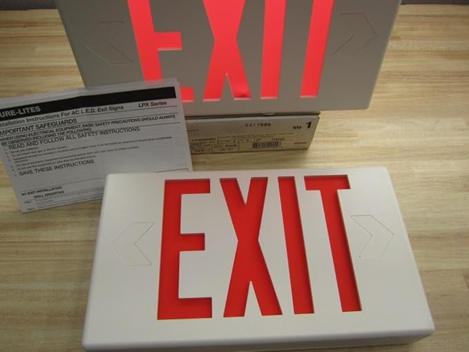 Cooper Lighting LPX60RWH Led Ac Surelites Exit Light RED Stencil