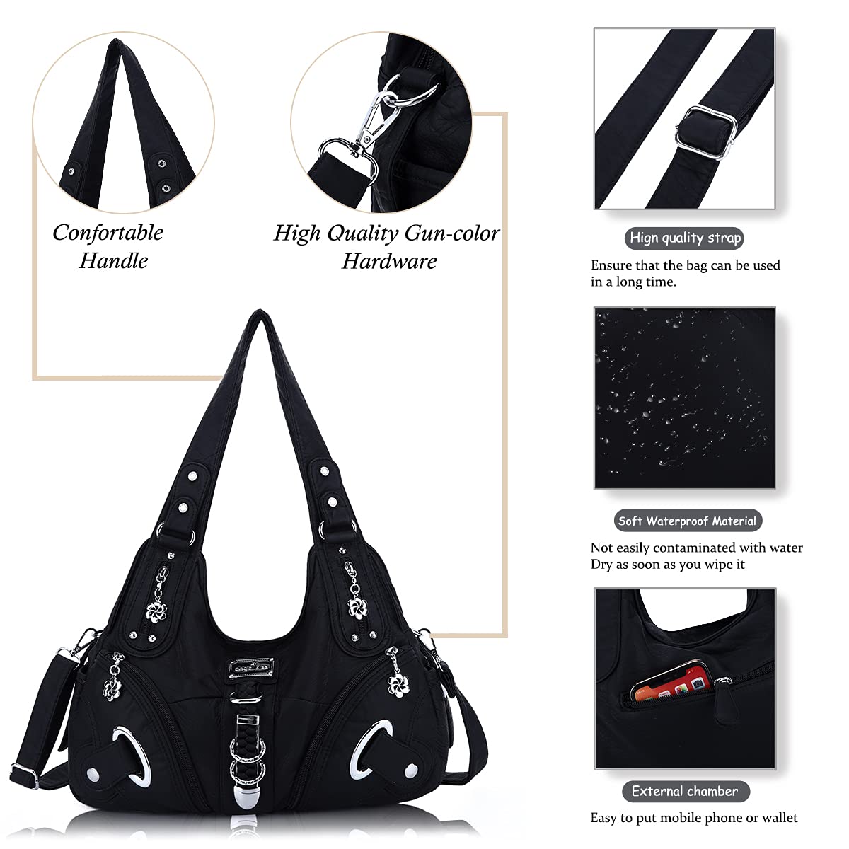 Angel Kiss Angelkiss Hobo Purses and handbags for Women Satchel Handbag Women Purses Large Daily Shoulder Bags