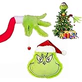 Green Christmas Tree Topper - Elf Christmas Tree Decorations and Ornaments (Arm + Head)