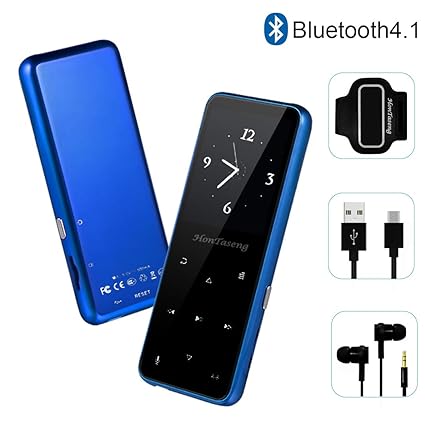 MP3-Player - hontaseng Sport Bluetooth Musik Player mit Touch Button, bis zu 60 Stunden Wiedergabe Zeit, verlustfreie Sound m