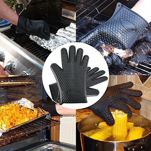 BBQ Accessories,Trofoty Barbecue Gloves Heat Resistant ,Barbecue Brush ,Meat Claws, Grill Tongs and Thermometer for Barbecue Tool Sets Outdoor Cooking Set
