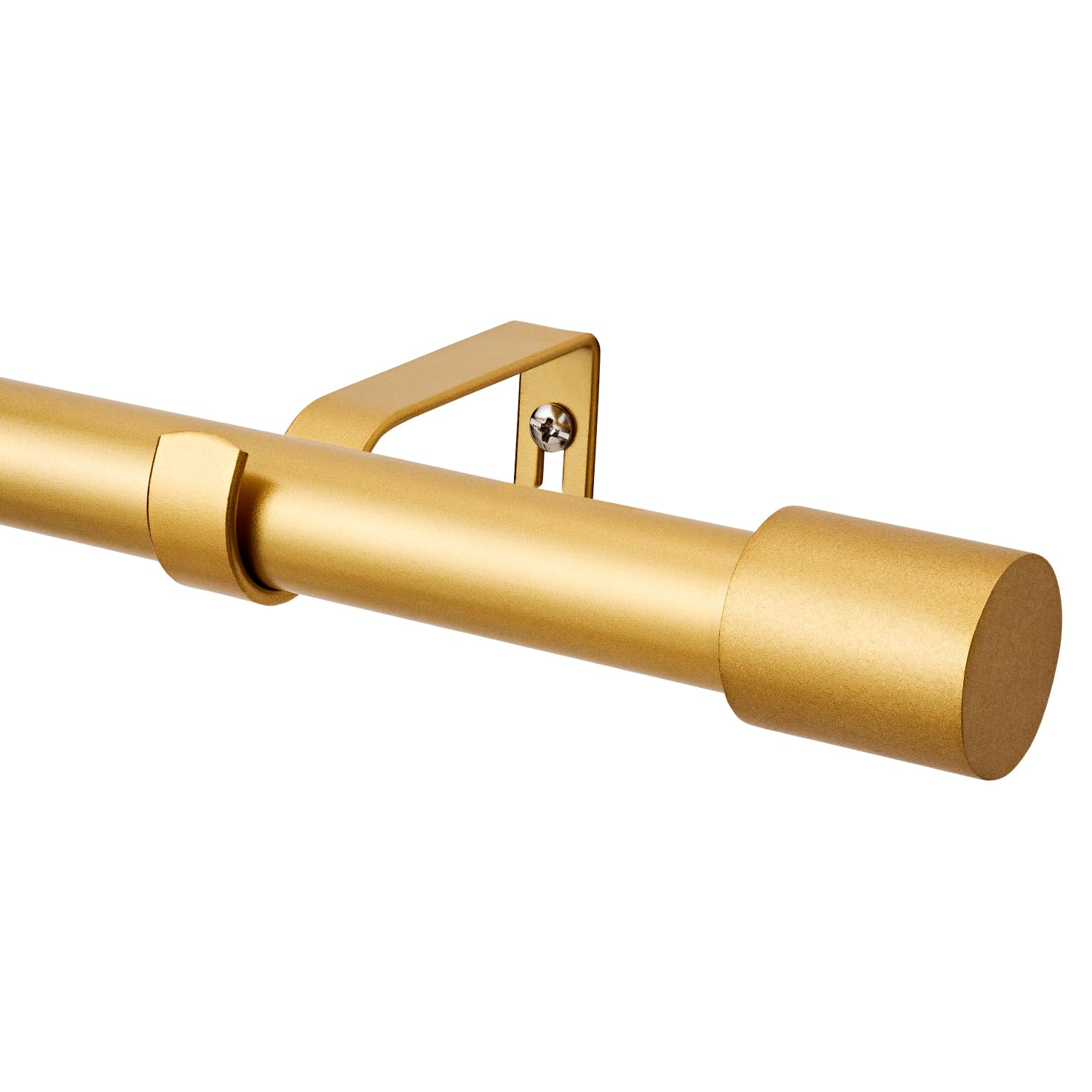 Curtain Pole End Cap Finials 1 inch diameter Gold Extendable curtain poles 76 to 140 cm with 3 piece curtain brackets. 30 to 55 inch length for Living room, Bedroom, Kitchen room