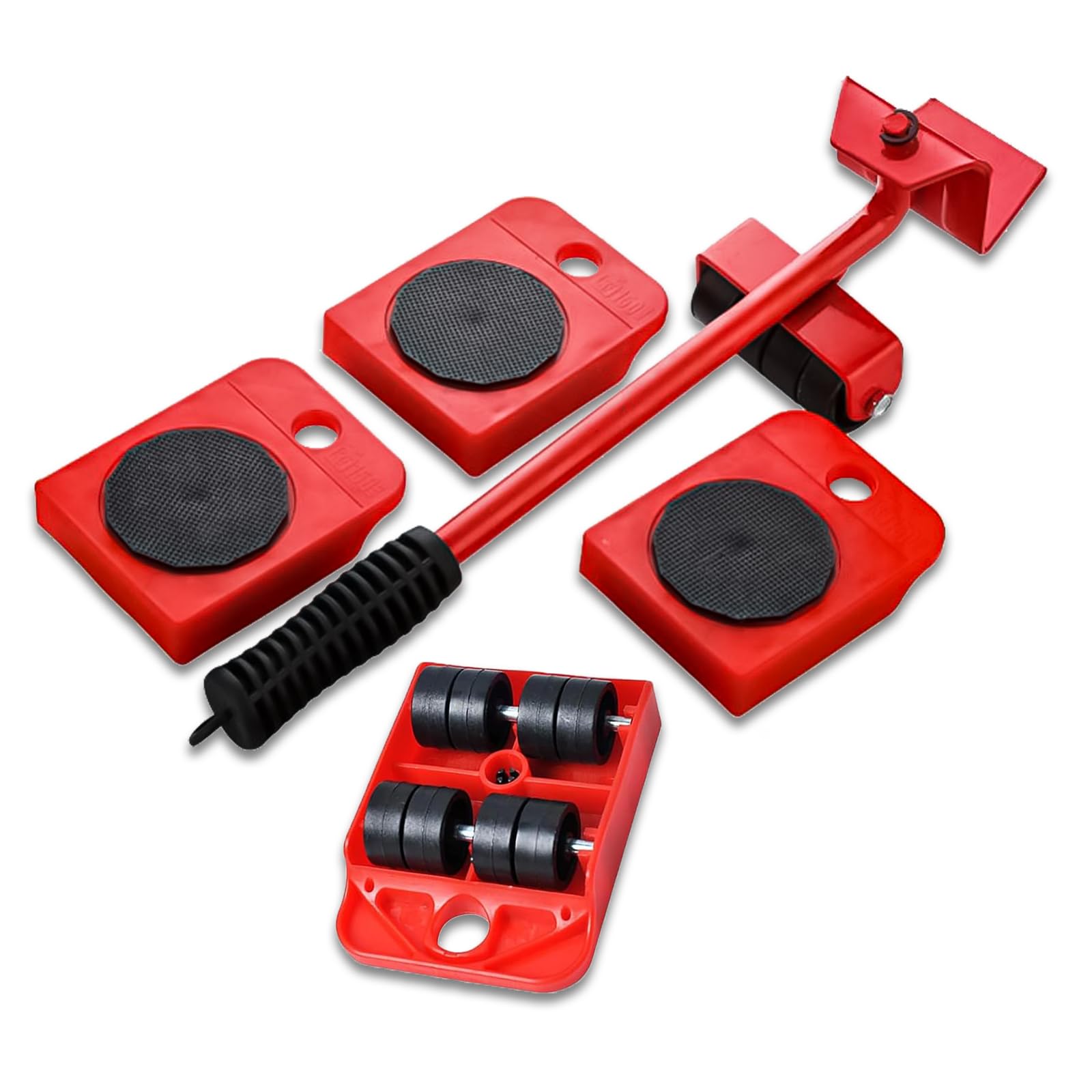 5PCS Furniture Movers Heavy Duty Lifter Tools Sliders Wheels Roller Set with Crowbar 150 kg/330 lb Capacity for Furniture,Refrigerator, Sofa, Cabinet