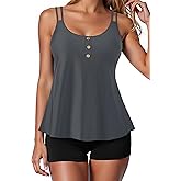 Women Tankini Swimsuit with Shorts - Flowy Two Piece Swimsuits Tummy Control Bathing Suits 2025 Swimwear