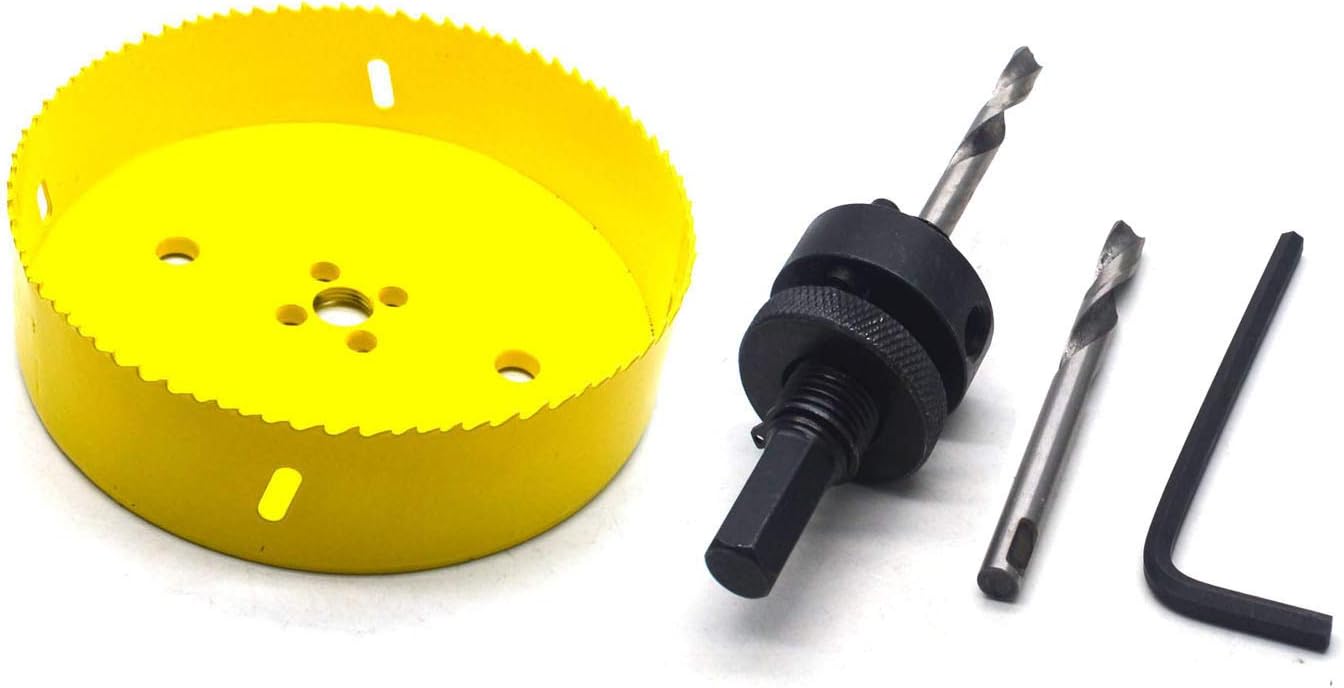 Antrader Heavy Duty 6-3/8" Bi-Metal Hole Saw, 38mm Depth High Speed Steel Hole Cutter With 1/2" Hex Shank Arbor for Cutting Soft Metal, Drywall, Plastic, Wood, Fiberboard