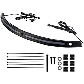 Aluminum Alloy Black Windshield Trim with LED Running Turn Signal Lights for Harley Touring Street Glide Electra Glide Ultra Limited 2014-2025 Smoke Lens Front Batwing Fairing Windshield Accent Strip