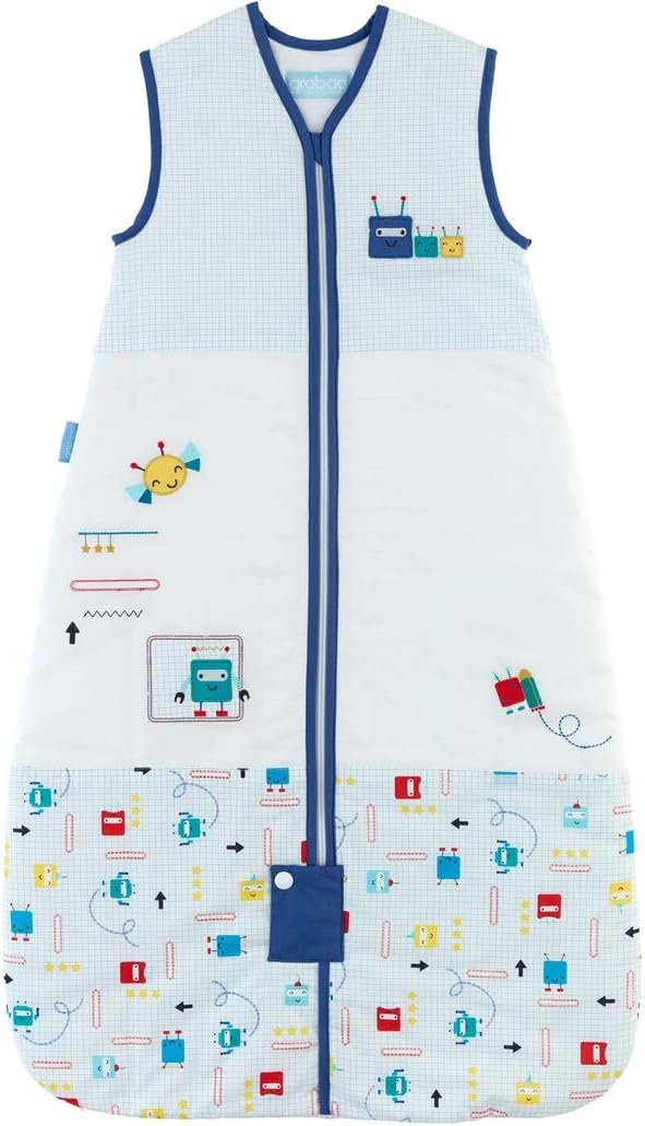 grobag Baby Sleeping Bag - 2.5 Tog Space Bugs Front Zip Design 100% Cotton Unisex Nursery Sleep Sack (6-18 Months)