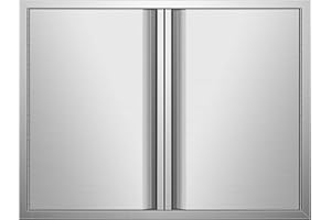 KODOM Outdoor Kitchen Doors - 31W x 24H Inch Double BBQ Access Doors, 304 Stainless Steel for Outdoor Kitchen Cabinet Grill Station or BBQ Island