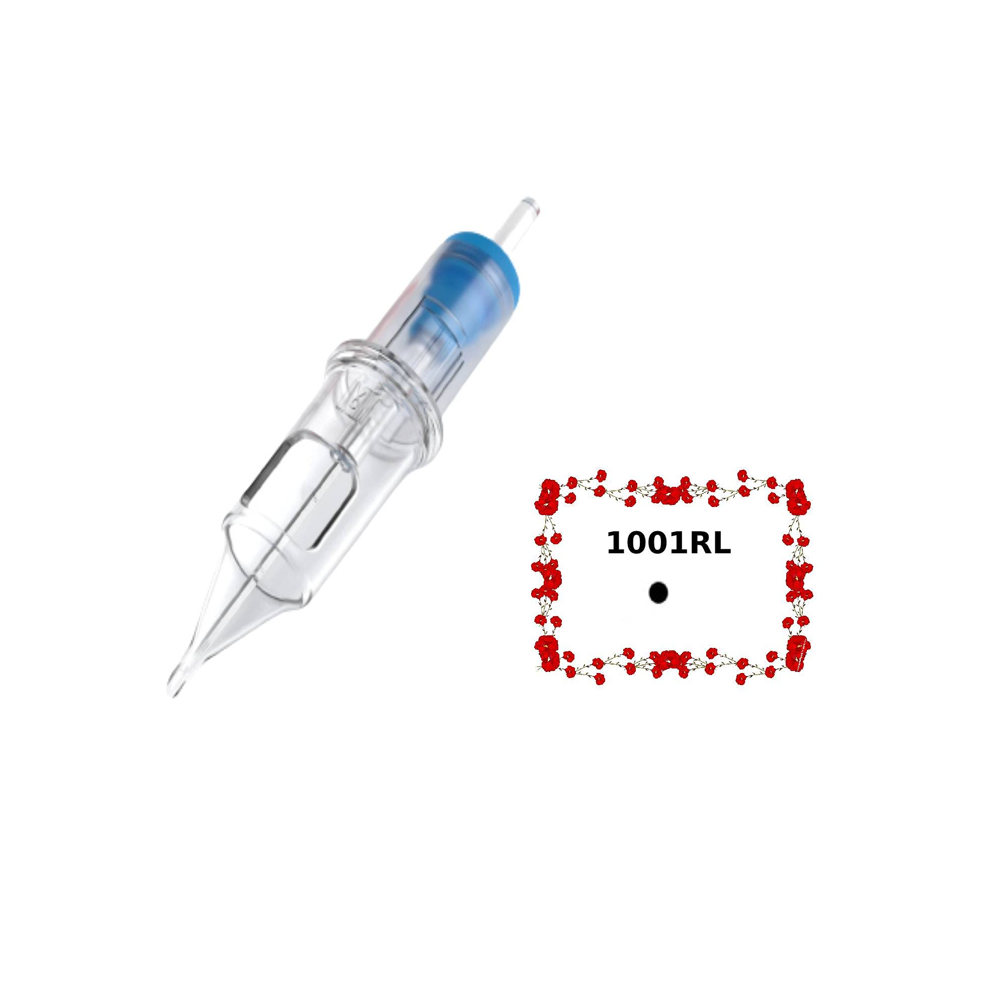 Pack 20pcs Disposable Sterile Tattoo Cartridge Needles Rotary Pen Round Liner Shader Semi-Permanent Eyebrow Lip Makeup Suitable Dragonhawk MAST Cheyenne 0,30mm Diameter Taper 5mm (EX-1001RL)