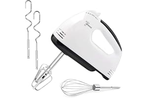 7-Speed Hand Mixer for Baking, Electric Handheld Mixer with Stainless Steel Beaters & Dough Hooks, Turbo Function Immersion W