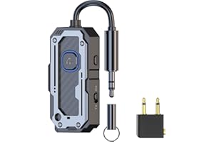 LIHAN Bluetooth Transmitter Receiver Audio Adapter, Wireless AUX for 2 Headphones/iPhones, Use 3.5mm Jack for Airplanes, Car Radio, TVs, PCs, amplifiers, Home Stereos Audio Steaming, Hands-Free Call