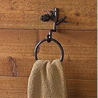 LukeSpiers Park Designs Pine Lodge Decorative Hand Towel Ring Pinecone Cabin Lodge Branch