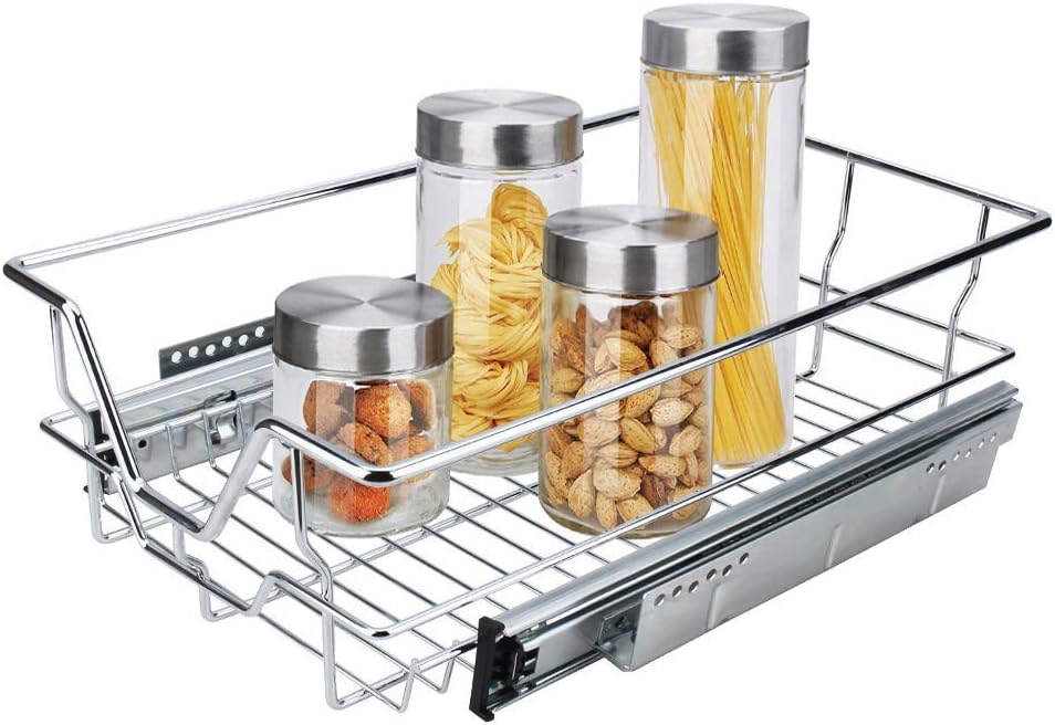 N /A - Estante deslizante para armario de cocina, estante de metal