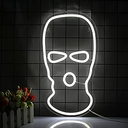 White Mask Neon Sign Face Kini LED Light Up Signs