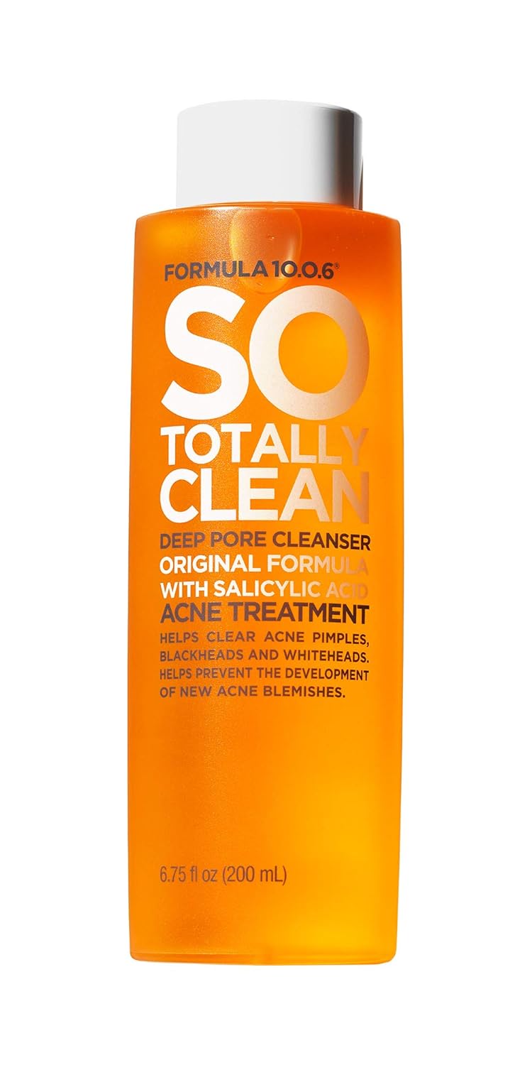 Formula 10.0.6 So Totally Clean Deep Pore Cleanser (6.75 Fl. Oz.) Salicylic Acid Face Toner - Removes Impurities to Clear Pores & Reduce Breakouts - Vegan, Paraben-Free, Sulfate-Free & Cruelty-Free