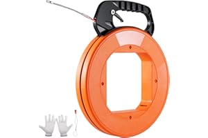 VEVOR Fish Tape, 100-foot, 1/4-inch, PET Wire Puller with Optimized Housing and Handle, Easy-to-Use Cable Puller Tool, Flexible Wire Fishing Tools for Walls and Electrical Conduit, Non-Conductive