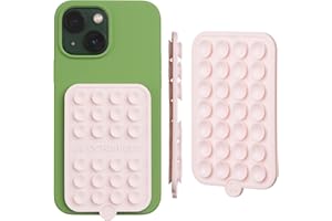 OCTOBUDDY Double - Silicone Double-Sided Suction Phone Case Detachable Mount - Hands-Free, Strong Grip Holder for Selfies & Videos - iPhone & Android Compatible - 2.5″ x 3.75″, Chalk Pink