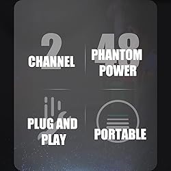 G-MARK Mini Audio Mixer 2 Channel With 48V Phantom