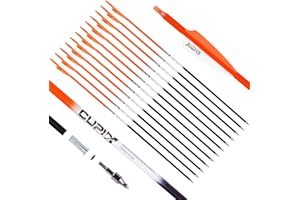 LWANO Carbon Arrow Archery 30inch Hunting Target Practice Arrows for Compound & Recurve Bow Spine 500 with Removable Tips (Pack of 12)