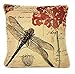 DaDa Bedding CC-15041 Dragonfly Dream Woven Cushion Cover Throw Pillow, 18-Inch