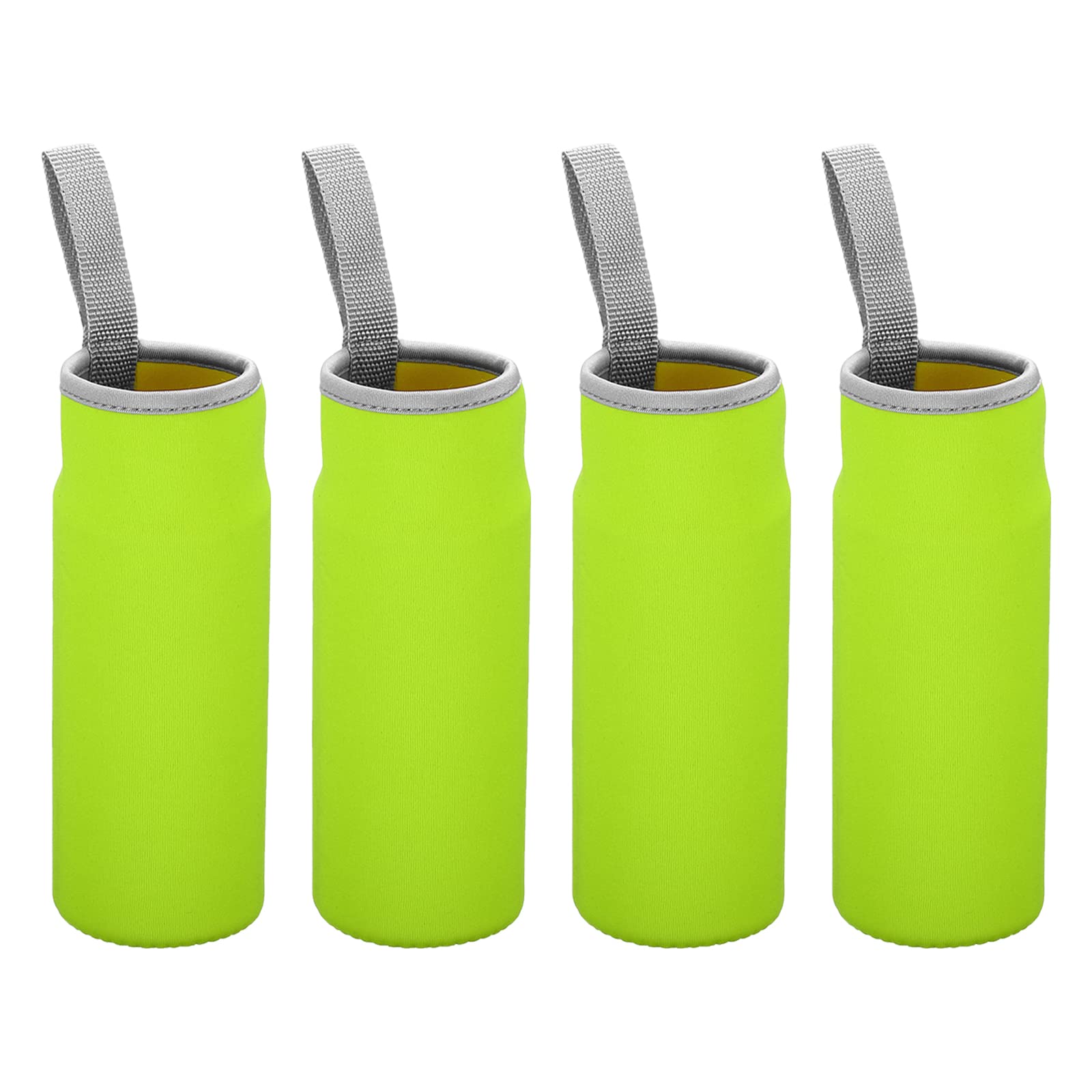 PATIKIL 65mmx180mm Water Bottle Sleeve, 4 Pack Neoprene Insulated Bottle Bag Holder Carrier Pouch with Finger Strap, Green