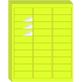 Yegawen 1" x 2-5/8" Address Labels 600 Sticker Paper for Laser/Inkjet Printer mailing Labels 8.5"×11" Fluorescent Yellow 30 per Sheet