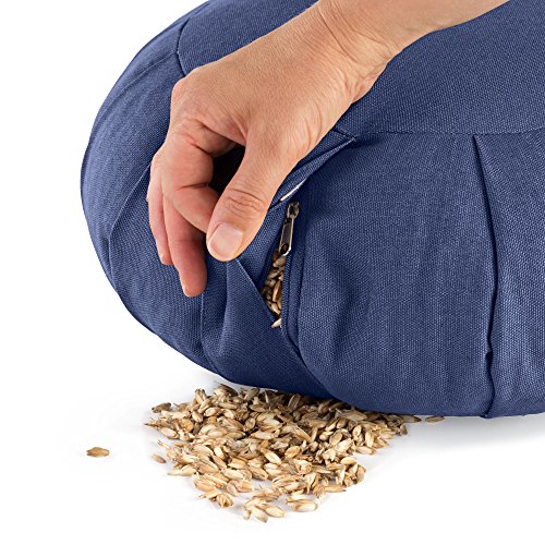 Lotuscrafts-Zafu-Meditation-Cushion-Zen-Height-15-cm-Spelt-Filling-Floor-Cushion-for-Meditation-Yoga-Cushion-Meditation-Pillow-Yoga-Pillow-Without-Inner-Cover-GOTS-Certified
