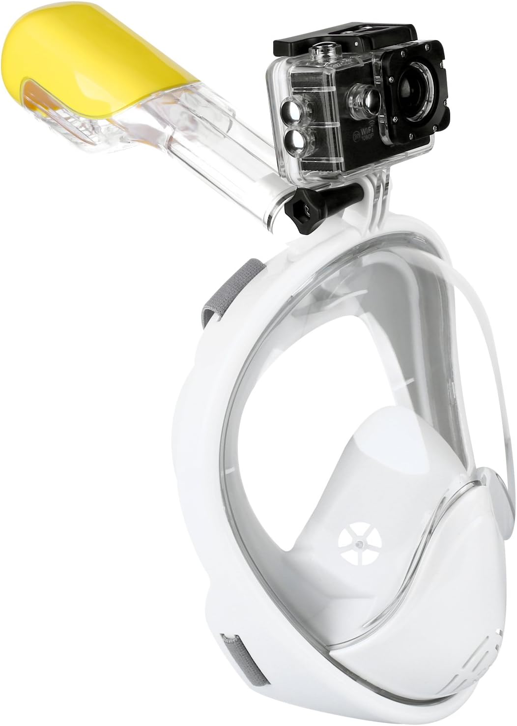 DAS Leben the 2nd Generation Snorkel Mask 180°View Field DryDive Full Face Snorkel Mask for Adults & Youth, Anti-fogging, No Leaking (White, L/XL)
