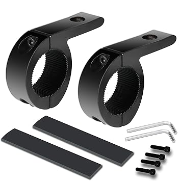 Pivalo Pvllmb2 Universal Fog Light Horizontal Bar Clamp Mounting Brackets Kit With Rubber Insert For Car Motorcycle Jeep Suv And Off Road Vehicles 1 Pair Amazon In Car Motorbike